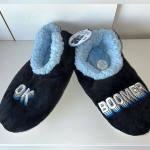 Snoozies OK Boomer Slippers NWT Size S 7/8 Funny Gift
